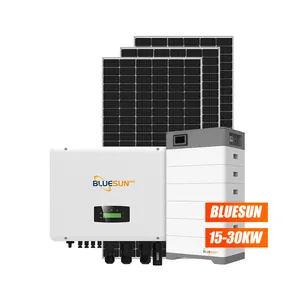 Complete set 30kw solar power system solar energy 30000w hybrid home solar panel system cost with Lithium battery