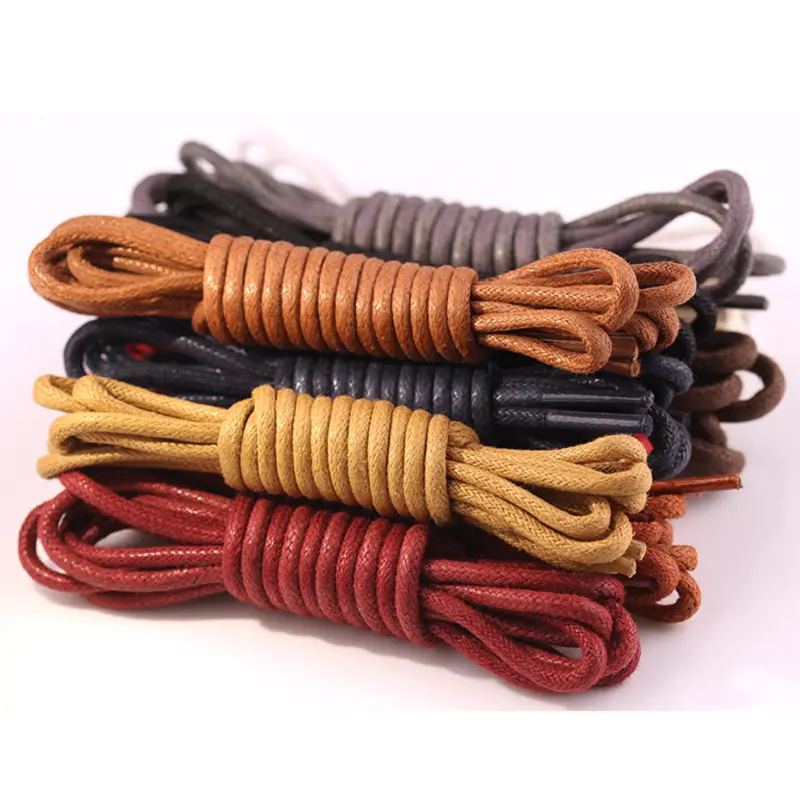 3mm round Waxed Cotton Shoe Laces Cotton Shoe Laces Waxed Round Thick Shoelaces for dress shoelaces