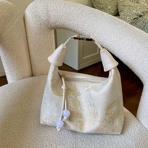 Bolso bordado de estilo chino, bolso cruzado de un solo hombro de tela compuesta blanca para uso diario, verano 2024 - Product Image 1