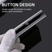 Dompet ramping Logo kustom Pop up logam Aluminium kosong pemegang kartu bisnis pemblokir Rfid ukiran Laser untuk pria