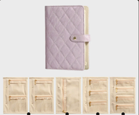 Campioncino Gratuito: Pochette Portagioie in Pelle PU e Velluto con Bottone a Pressione, Pagine Rimovibili, Multicolore, per Conservazione Gioielli e Viaggi
