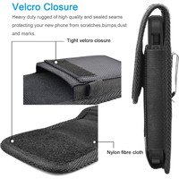 Pochette multifonctionnelle double couche pour téléphone portable Clip de ceinture en tissu de nylon avec fente pour carte Étui de téléphone en cuir pour hommes