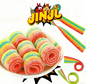 Children Bulk Fruit Roll Ups <strong>Candies</strong> Multicolor Sour Belts Gummies Confectionery <strong>Strips</strong> Soft <strong>Candy</strong> - Product Image 1
