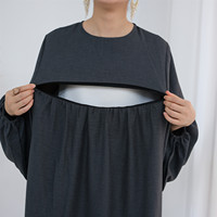 Nouvelle conception 2024 Abaya pour allaitement maternel, grande taille, robes modestes pour femmes, robe longue musulmane, vêtements islamiques pour femmes