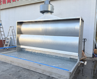 Cabine de peinture à rideau d'eau en acier inoxydable de haute qualité personnalisée de 4 mètres, cabine de pulvérisation pour la peinture, porte en bois