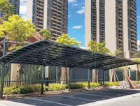 Auvent en polycarbonate avec cadre en alliage d'aluminium fabriqué en usine, imperméable, résistant au soleil et à la neige