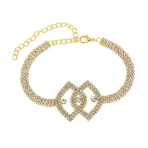 Tobilleras de diamantes de imitación chapadas en oro nuevo americano europeo Venta caliente brillante diamante <span class=keywords><strong>Flash</strong></span> playa pie accesorios moda cuerpo joyería - Product Image 5