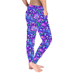 Lumineux coloré <span class=keywords><strong>indien</strong></span> Paisley aquarelle <span class=keywords><strong>motif</strong></span> Floral imprimé femmes survêtement pantalon cordon haute qualité femmes pantalon - Product Image 4