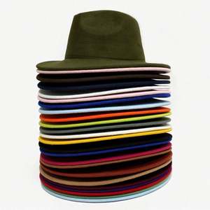 Sombrero de Fieltro de Invierno, Color Sólido, Estilo Fedora, Ala Ancha, Tela de Lana, Logotipo Personalizado para Mujer - Product Image 2