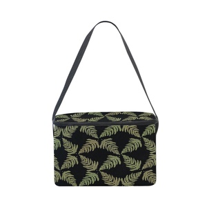 Hawaiian Collection Quilt Fern Green Leaves Design Portable Insulated Small <b>Cooler</b> <b>Box</b> Aloha Lunch Bag for Outdoor Picnic - Product Image 4