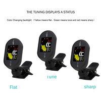 Wholesale Large Colorful LCD Display Battery Guitar Clip-On Tuner for Chromatic/Guitar/Bass/Ukulele/Violin