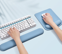 Tapis de souris repose-poignets en mousse à mémoire de forme personnalisé et ensemble repose-mains pour clavier cadeau promotionnel avec tapis de souris confortable