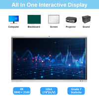 Panel Layar Datar Interaktif 65 75 86 Inci 4K UHD untuk Kantor & Pengajaran, Android & Windows, Papan Pintar Sekolah untuk Ruang Kelas Cerdas