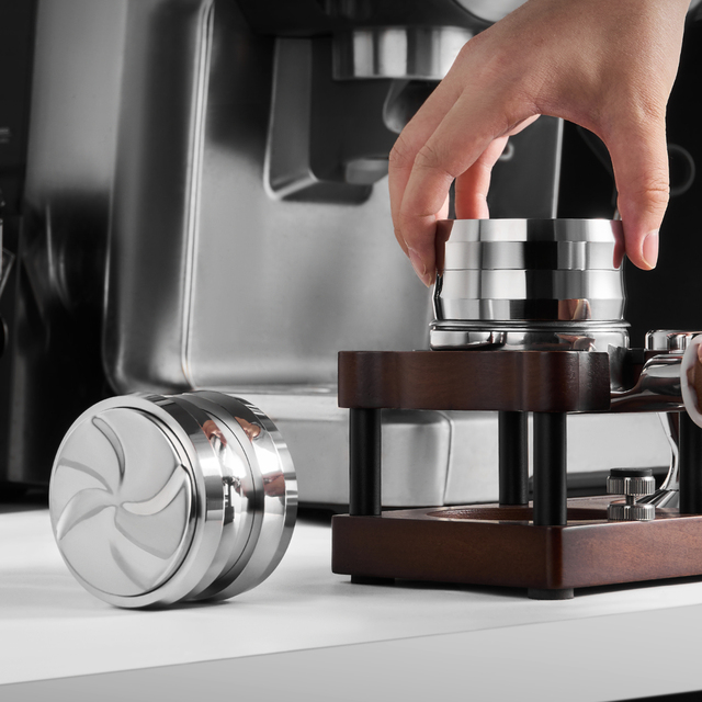 304 Stainless Steel Eco-Friendly 58mm Gravitational Force Coffee Leveler Espresso Coffee Distributor