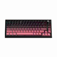 Nouveau clavier de jeu mécanique sans fil RGB 2,4 GHz à 82 touches, 75 %, avec interrupteurs rouges, USB Type-C pour PC portable, clavier anglais avec bouton multimédia