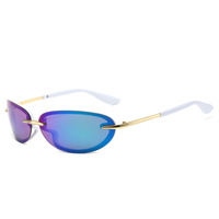 Nouveau Y2K couleur bonbon Rectangle lunettes de soleil mode sport conduite nuances UV400 hommes tendance bleu vert lunettes de soleil