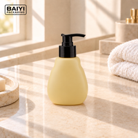 Flacon pompe à savon liquide mat 100 ml, distributeur noir, bouteilles en plastique PE jaunes, emballage personnalisé, marquage à chaud, soins personnels