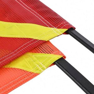 Bandera de Seguridad de Malla de PVC Personalizada de Doble Cara para Camiones, Color Naranja, con Cinta Reflectante - Product Image 5
