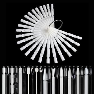 Cestino 50 pezzi professionale per la pratica delle unghie Display a colori a forma di ventaglio smalto per unghie punte per chiodare bastoncini per unghie con anello - Product Image 4