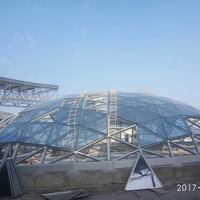 Structure en acier préfabriquée, ossature légère, design de toit en verre pour dôme de lucarne, bâtiments de centres commerciaux, soudage, pliage, découpe