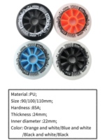 Patins à roulettes de vitesse à haute élasticité 85A avec roues de 90, 100, 110 mm, haute résistance à l'usure
