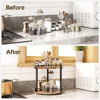 Étagère à épices rotative moderne à 3 niveaux, écologique, en acier inoxydable, pour comptoir de cuisine, design multi-niveaux