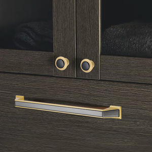 Tiradores de muebles de acero inoxidable de lujo de estilo nórdico moderno, perillas de dos colores para armario, cajón, puerta de armario, borde dorado negro - Product Image 5