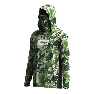 T-shirt à capuche de pêche pour <span class=keywords><strong>homme</strong></span>, imprimé camouflage vert tactique Mahi Mahi, <span class=keywords><strong>masque</strong></span> facial, imperméable, léger, protection solaire UPF50+ - Product Image 6