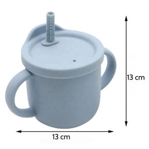 Vasos de Entrenamiento de Silicona para Niños Pequeños, 2 en 1, con Pajita y Tapa para Snacks, Libres de PVC y BPA, para Niños de 1 a 3 Años - Product Image 1