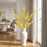 Bunga Forsythia Dinding Modern Buatan Tangan Berkualitas Tinggi Warna Kuning Sutra untuk Acara Thanksgiving, Wisuda, Natal, Halloween