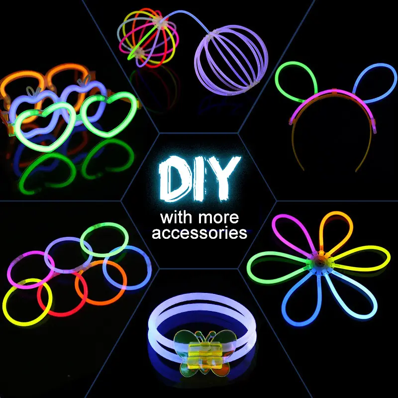 Promozionale 100 bulk glow sticks stick light party supplies glow in the dark sticks braccialetti luminosi