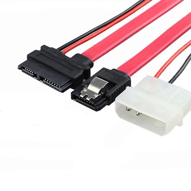 SUPERLINK/OEM 4P2-Pin IDE + SATA 7+6P Magnetic Converter Cable 2A Laptop/Desktop Optical Drive 3-in-1 USB3.0 CCA PVC Jacket