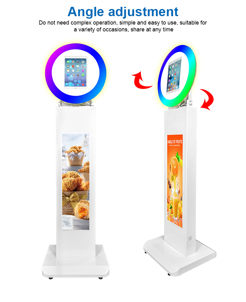 Flash Light and Umbrella 21.5Inch Touch Screen Mirror Booth