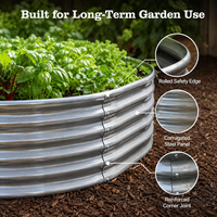 Jardinières surélevées en métal galvanisé Morden 8*4*2 pieds pour l'extérieur, idéales pour les légumes.