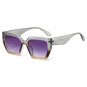 Lunettes de soleil tendance pour femmes, protection UV, <span class=keywords><strong>verres</strong></span> <span class=keywords><strong>dégradés</strong></span> color-block, monture carrée surdimensionnée vintage en PC - Product Image 4