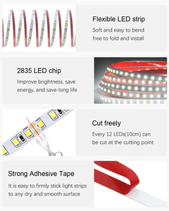 Tiras de Luces LED IP65 2835, Tira de LED SMD de 0.2W/LED, 60-120 LED, DC12V 24V, Bombilla LED Regulable, Tira de LED de 20M, Tiras LED RGB - Product Image 4