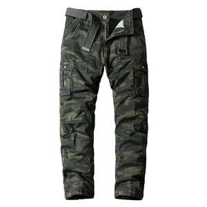 Nuevo camuflaje de alta calidad plisado lavado Casual logotipo personalizado 6 bolsillo hombres <span class=keywords><strong>Milita</strong></span> pantalones Cargo masculinos - Product Image 1