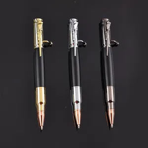 Factory Custom Hochwertige Geschenk Bolt Action Metall Messing Bullet Gun Pen Versand bereit Günstiger Preis Kugelschreiber für Souvenir