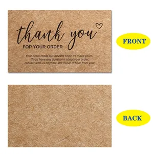 Vente en gros de carte cadeau de remerciement en papier d'artisanat design personnalisé pour soutenir ma petite entreprise