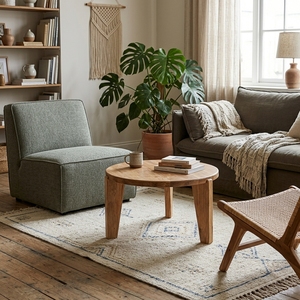 The Anya <b>Round</b> Coffee <b>Table</b> measures 60 cm in diameter, featuring a sleek design that combines elegance and functionality. - Product Image 2