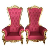 Usine haut dossier canapé de luxe mariage Royal roi et reine trône chaises vente chine pour fête Cartons 1 pièce Antique personnalisé