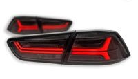 Luces Traseras LED para Mitsubishi Lancer EVO 2008-2018, Color Rojo Ahumado, Secuenciales, Impermeables, con Intermitentes de Diseño Dragón, Nuevas