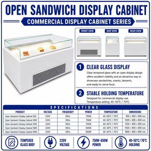 Vetrina Espositiva Commerciale per Sandwich Aperti con Riscaldatore Integrato da Banco - Product Image 2