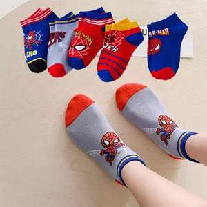 Boys' &amp; Girls' Cartoon <strong>Spiderman</strong> Anime Summer Ankle <strong>Socks</strong>-Comfortable Breathable Jacquard Standard Thickness Baby Student <strong>Socks</strong> - Product Image 2