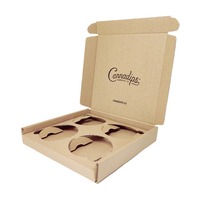 Scatola di spedizione in cartone ondulato personalizzato scatola di carta Kraft marrone semplice con stampa bianca nera scatole di spedizione per le piccole imprese