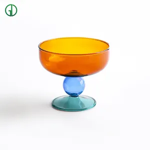 Eco Friendly 150ml 5 Oz Borosilicate Glass Ice Cream Cups Mini Trifle Footed Dessert Pudding Bowls For Dessert Sundae Ice Cream