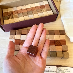 बच्चों के लिए ठोस लकड़ी बिल्डिंग ब्लॉक सेट, मोंटेसरी शैक्षिक खिलौने अधूरे लकड़ी के स्टैकिंग गणित ब्लॉक 100 पीसी डिय ब्लॉक - Product Image 4