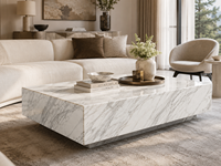 Dalles de marbre Calacatta Venato pour comptoirs de cuisine, meubles de salle de bain, escaliers, tables basses et panneaux muraux grand format