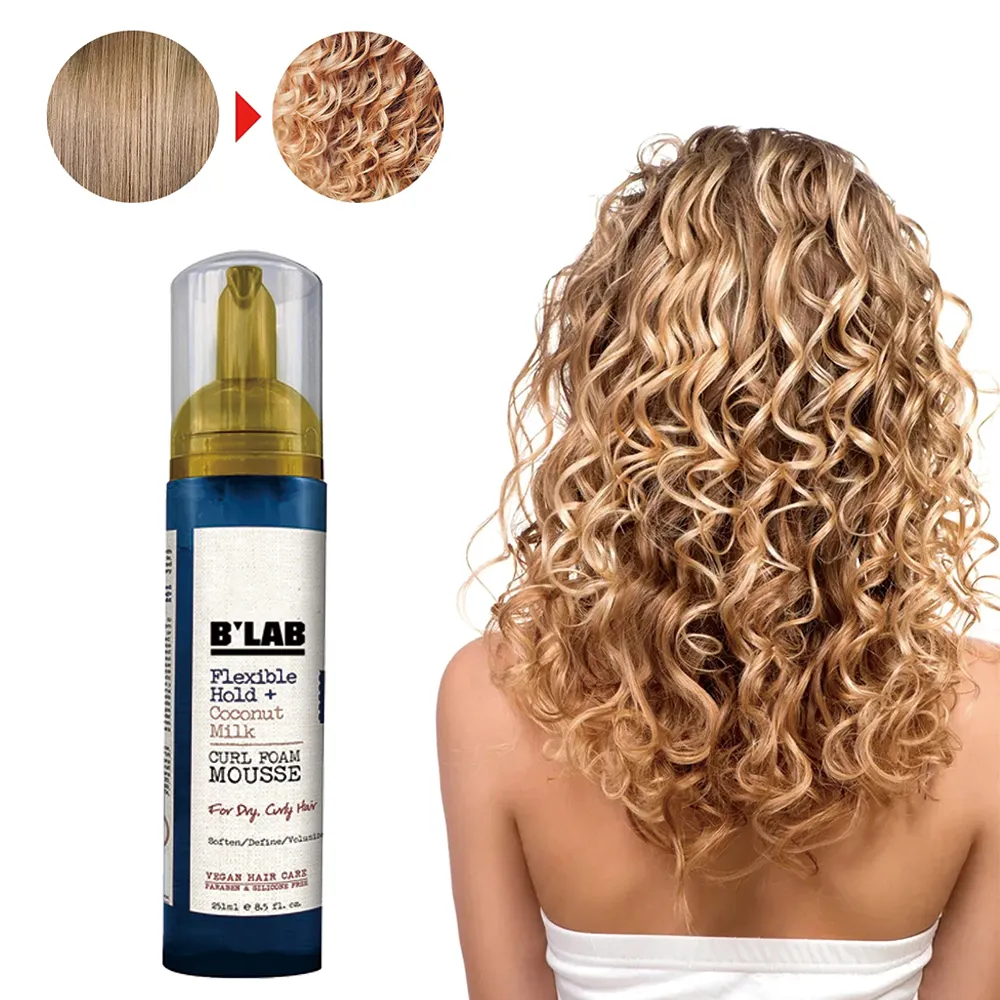 Mousse de espuma para Estilismo de cabello, espuma rizadora hidratante, duradera, no pegajosa, para pelo rizado, nuevo diseño