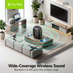 Altavoz de Karaoke Portátil BAVIN BM58 de 250W, Micrófono Inalámbrico, 12000mAh, Luz RGB <span class=keywords><strong>para</strong></span> Fiestas al Aire Libre, Correa <span class=keywords><strong>para</strong></span> el Hombro, Linterna - Product Image 5